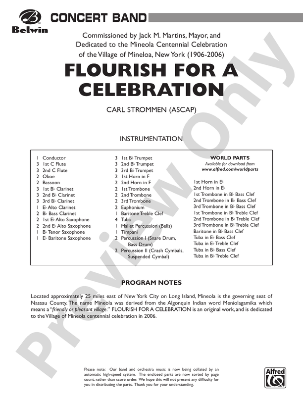 Flourish for a Celebration - Concert Band Conductor Score & Parts (Digital Download)