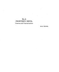 Printer's Devil (from 'Three Syncopated Rambles') - Piano Solo (Digital Download)