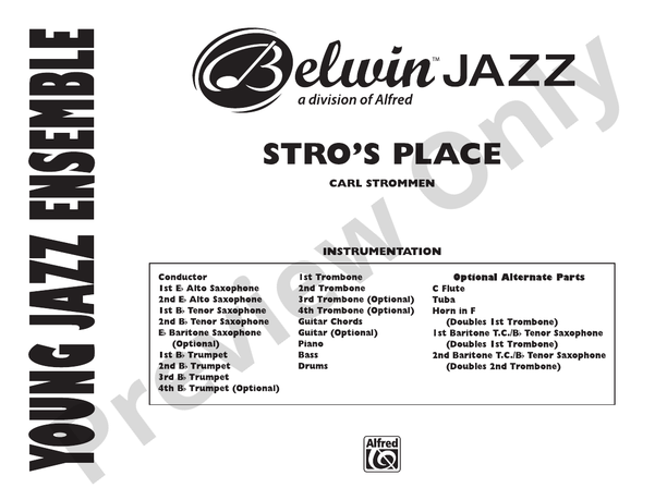 Stro's Place - Jazz Ensemble Conductor Score & Parts(Digital Download)