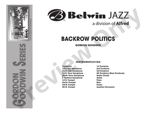 Backrow Politics (Grade 5) - Jazz Ensemble Conductor Score & Parts(Digital Download)