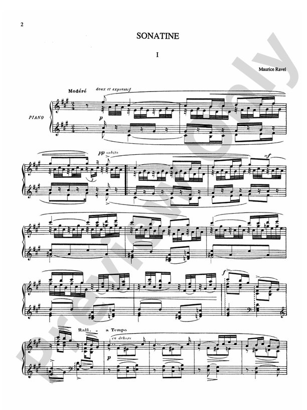 Ravel - Sonatina - Piano Solo (Digital Download)