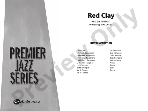 Red Clay - Jazz Ensemble Conductor Score & Parts(Digital Download)