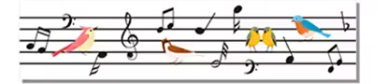 Music Sticky Tape Birds on a Stave