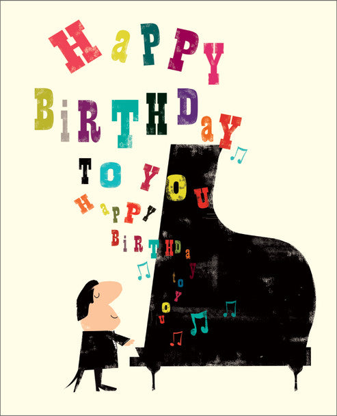 Greeting Card Birthday Grand Piano