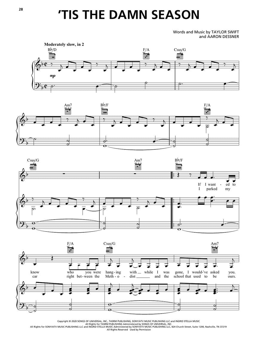 Evermore - Taylor Swift - PVG Hal Leonard