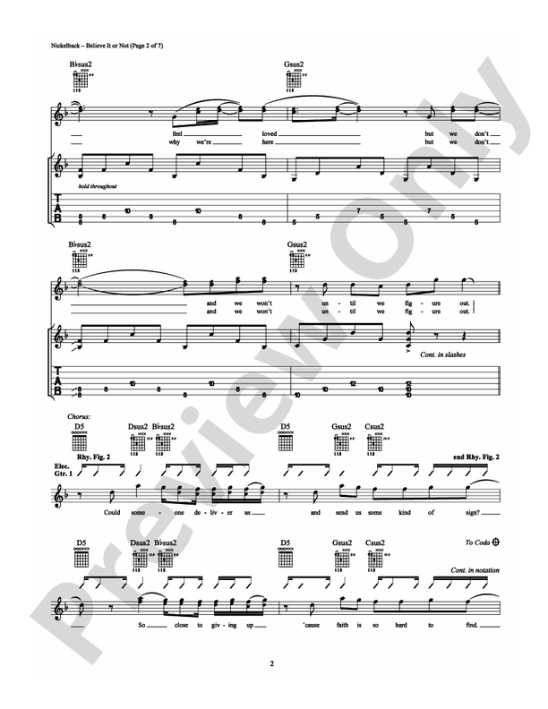 Believe It or Not - Guitar TAB (Digital Download)