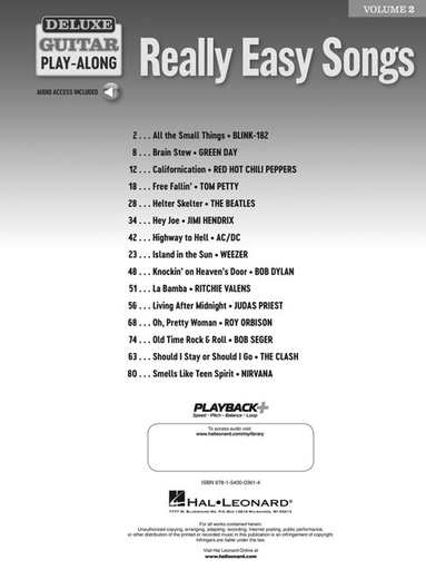 Really Easy Songs - Guitar Online Audio - Hal Leonard