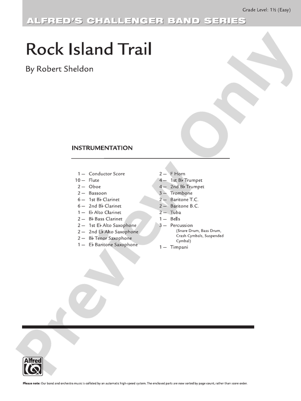 Rock Island Trail - Concert Band Conductor Score & Parts (Digital Download)