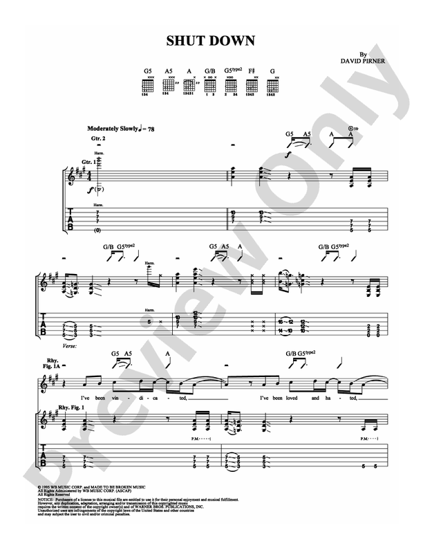 Shut Down - Guitar TAB (Digital Download)