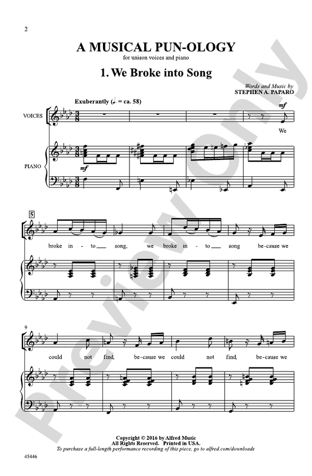 A Musical Pun-ology - Unison Choral Octavo (Digital Download)
