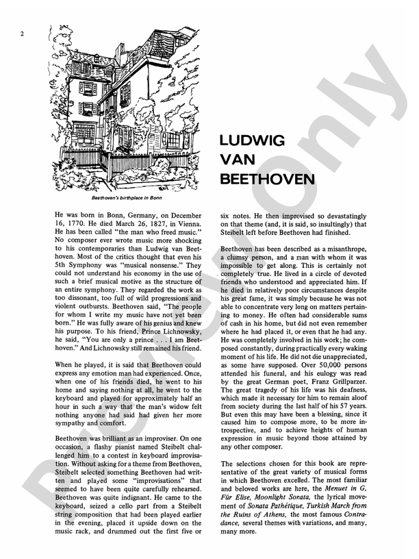 Beethoven - Beethoven: 13 of His Most Popular Piano Pieces - Piano (Digital Download)