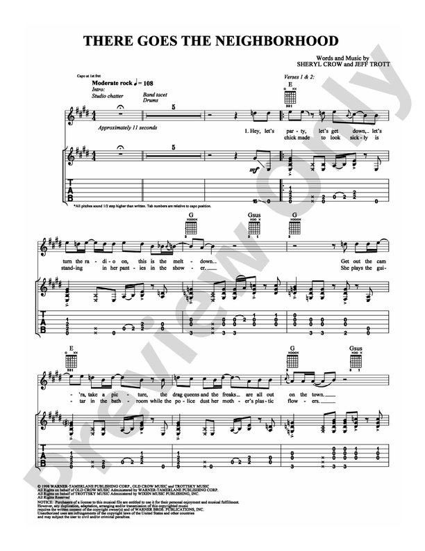 There Goes the Neighborhood - Guitar TAB (Digital Download)