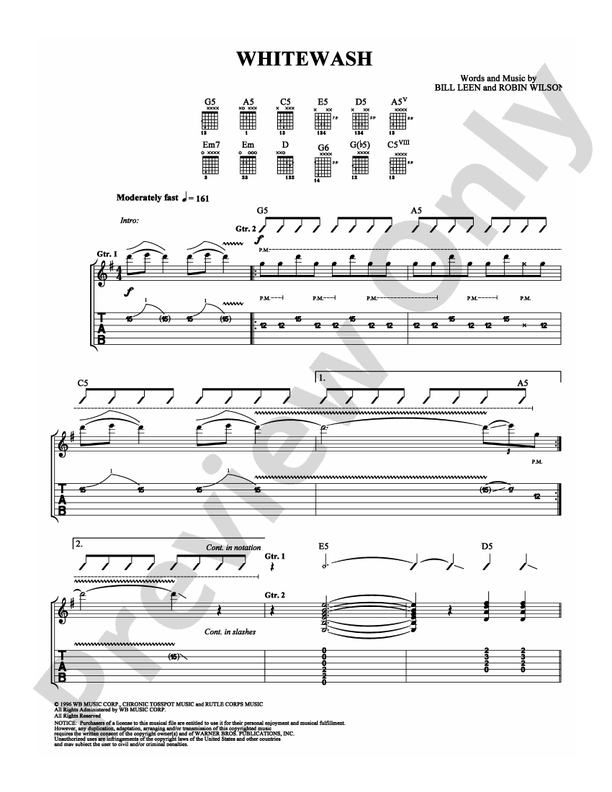 Whitewash - Guitar TAB (Digital Download)