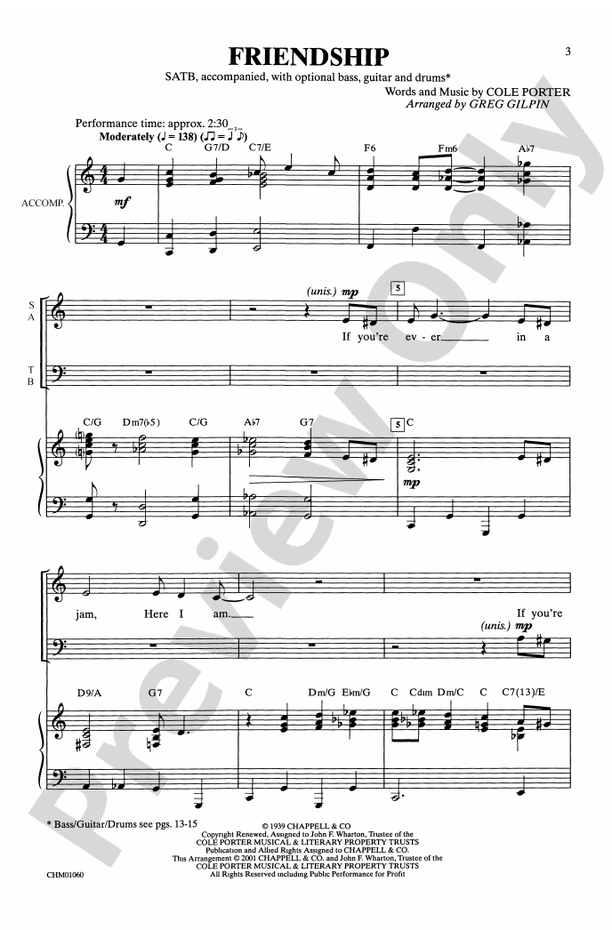 Friendship – SATB Choral Octavo (Digital Download)