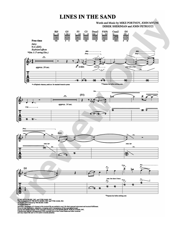 Lines in the Sand - Guitar TAB (Digital Download)