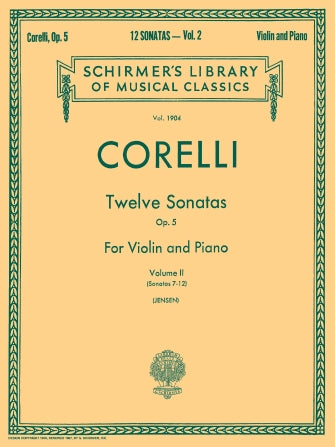 Corelli - 12 Sonatas Op5 Volume2 - Violin/Piano Accompaniment Schirmer 50262750