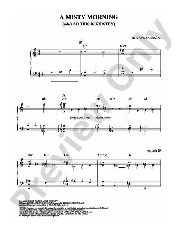 A Misty Morning - Piano (Digital Download)