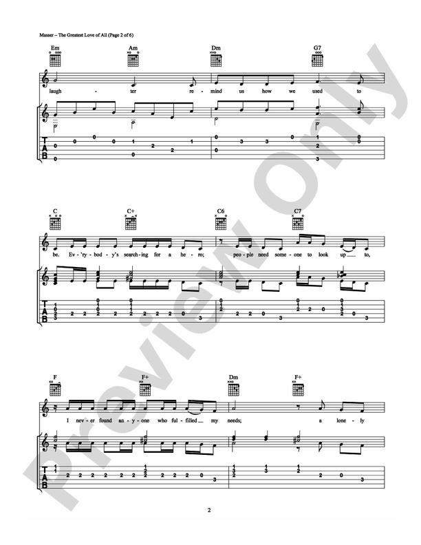 The Greatest Love of All (From "The Greatest") - Guitar TAB (Digital Download)