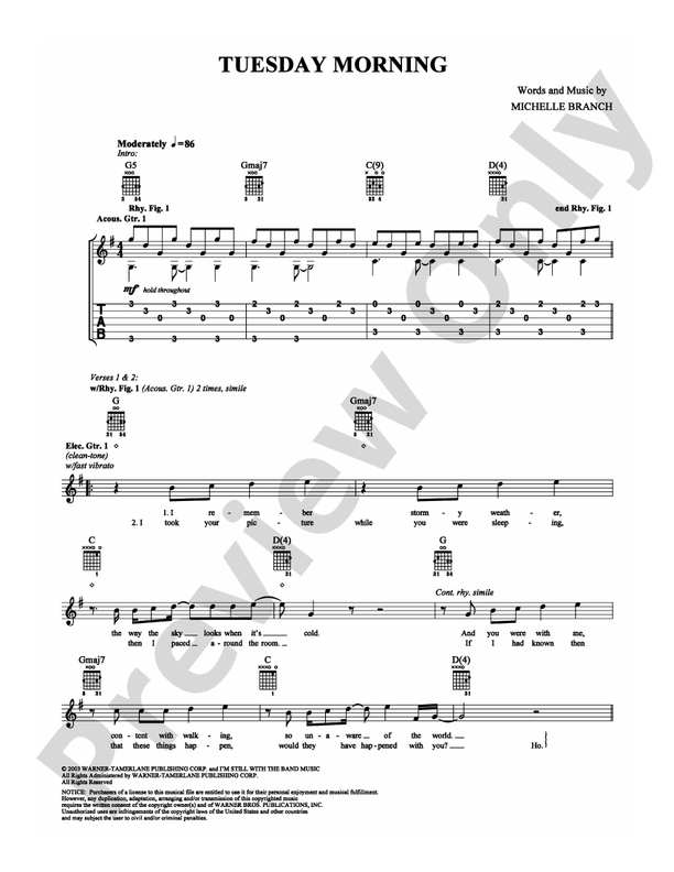 Tuesday Morning - Guitar TAB (Digital Download)