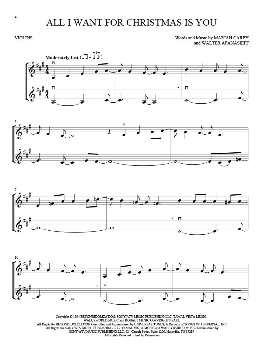 Christmas Hits for Two Violins - Violin Duet - Hal Leonard 172466