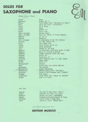 Dance Fantastiques - Shostakovich - Tenor Saxophone