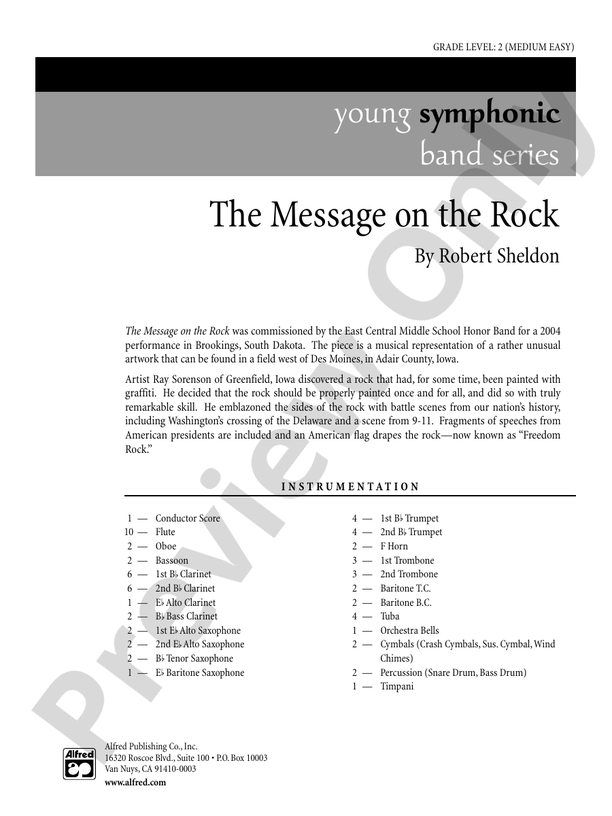 The Message on the Rock - Concert Band Conductor Score & Parts (Digital Download)