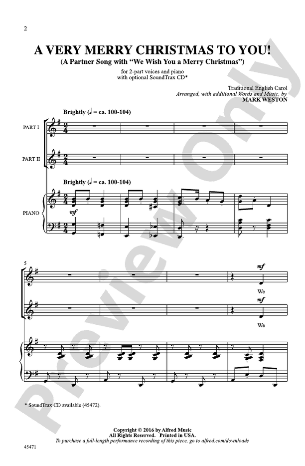 A Very Merry Christmas to You! - 2-Part Choral Octavo (Digital Download)