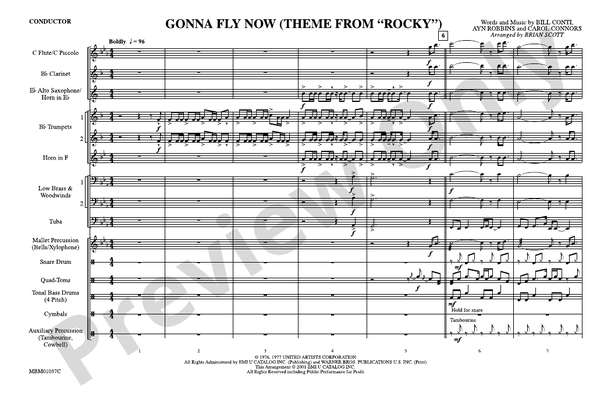 Gonna Fly Now (Theme from Rocky), Arr. Brian Scott – Marching Band Conductor Score & Parts (Digital Download)