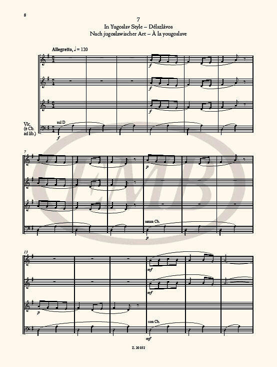 Bartok - The Microcosm of String Ensemble Music Volume 2 - String Orchestra edited by Soos/Borsos EMB Z20032