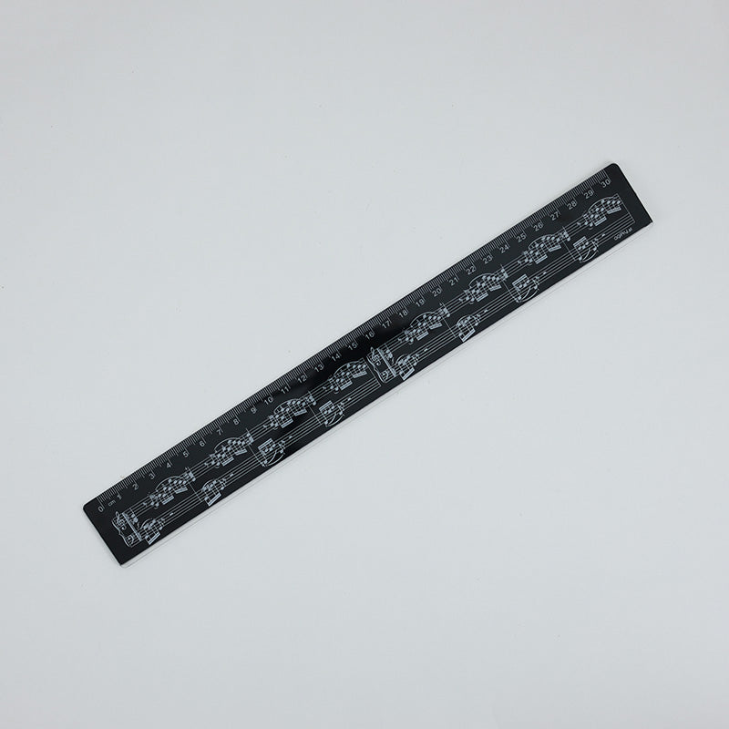 30cm Music Ruler Black with White Manuscript
