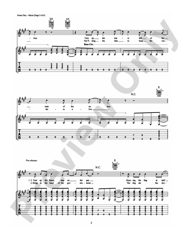 Maria - Guitar TAB (Digital Download)