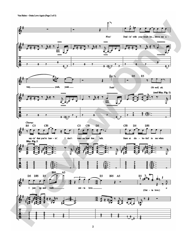 Outta Love Again - Guitar TAB (Digital Download)