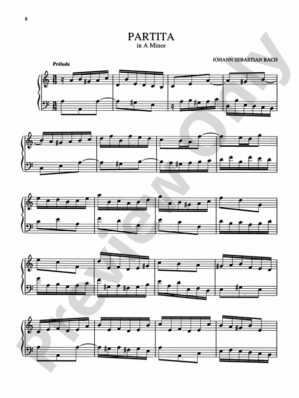 Bach - Notebook for Anna Magdalena Bach - Piano Solo (Digital Download)