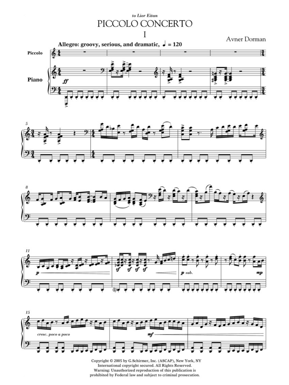 Piccolo Concerto - Dorman - Schirmer 50485996