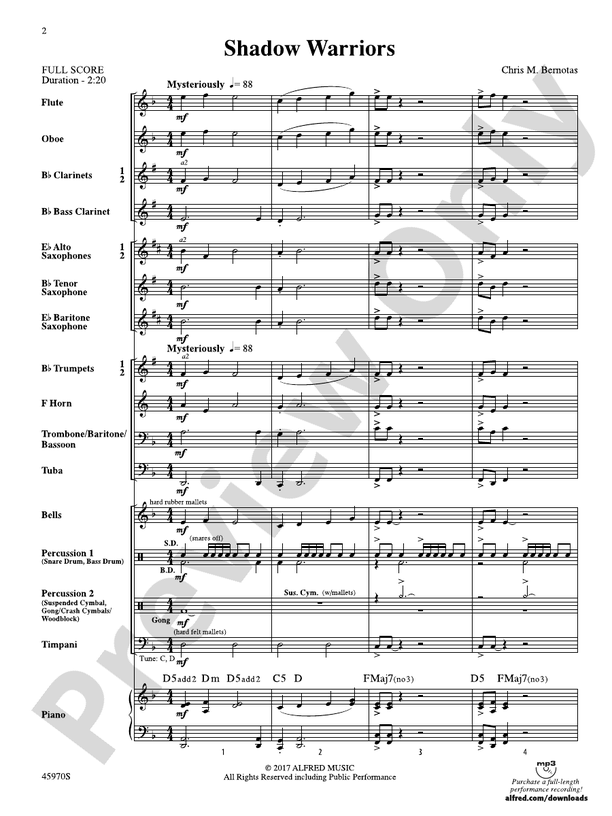 Shadow Warriors - Concert Band Conductor Score & Parts (Digital Download)