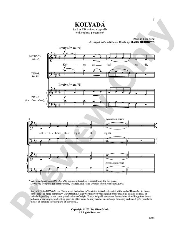 Kolyada - SATB a cappella Choral Octavo (Digital Download)