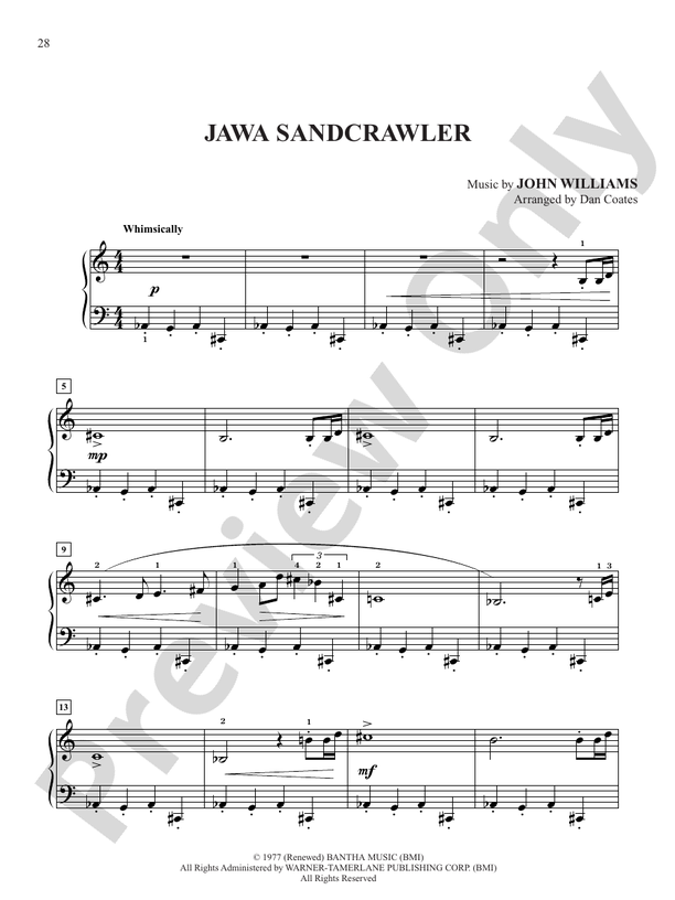 Jawa Sandcrawler (from "Star Wars Episode IV: A New Hope") - Easy Piano (Digital Download)