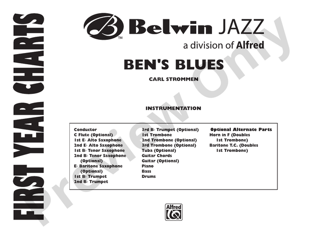 Ben's Blues - Jazz Ensemble Conductor Score & Parts (Digital Download)