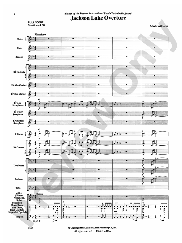 Jackson Lake Overture - Concert Band Conductor Score & Parts (Digital Download)