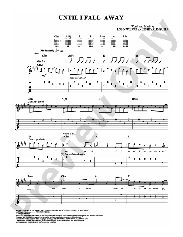 Until I Fall Away - Easy Guitar (Digital Download)
