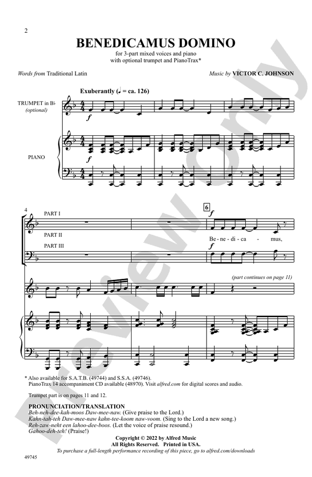 Benedicamus Domino - 3 Part Mixed Choral Octavo (Digital Download)