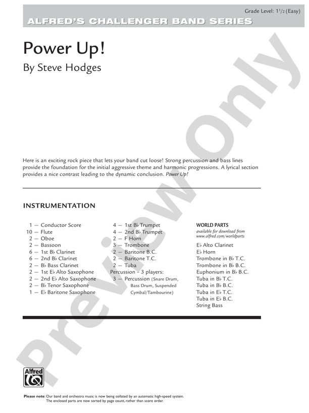 Power Up! - Concert Band Conductor Score & Parts (Digital Download)