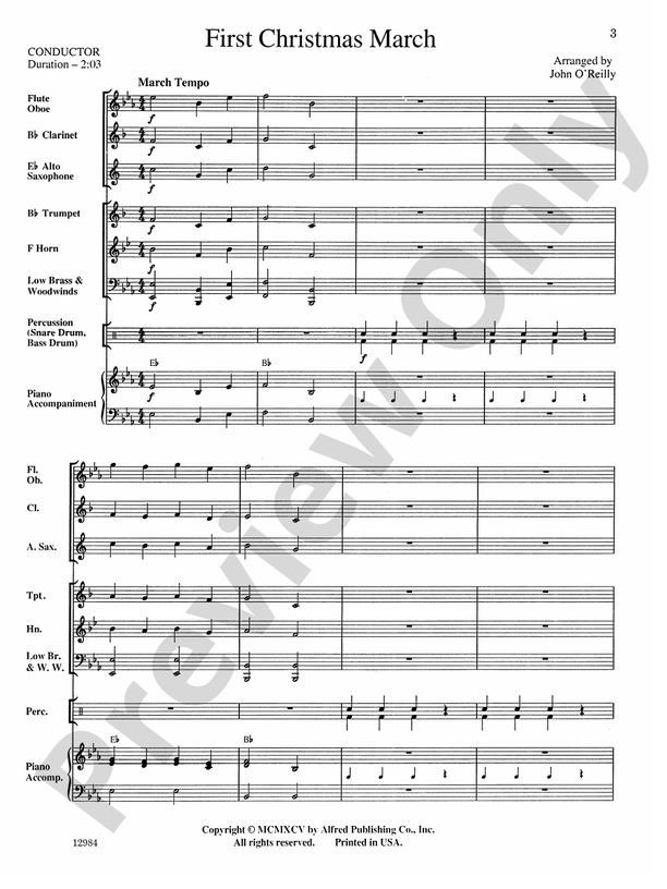 First Christmas March - Concert Band Conductor Score & Parts (Digital Download)