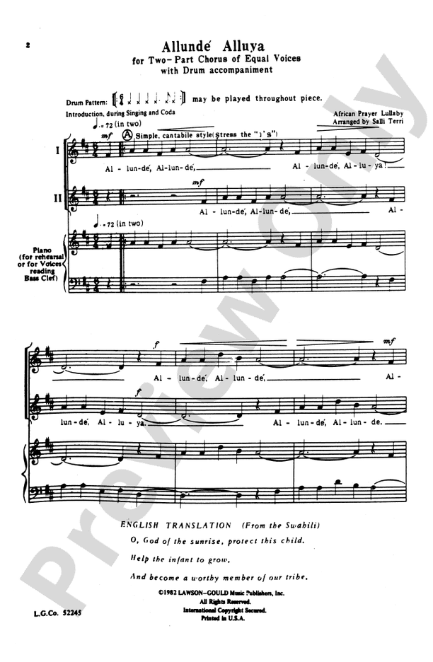 Allunde' Alluya - 2-Part Choral Octavo (Digital Download)