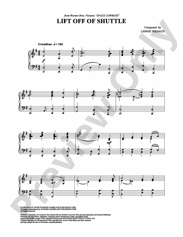 Lift Off Of Shuttle - Piano (Digital Download)