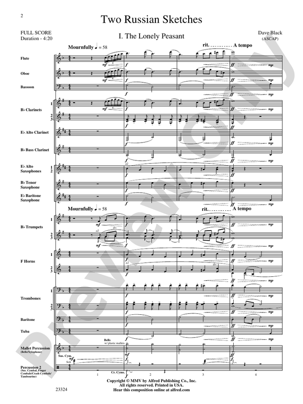 Two Russian Sketches - Concert Band Conductor Score & Parts (Digital Download)
