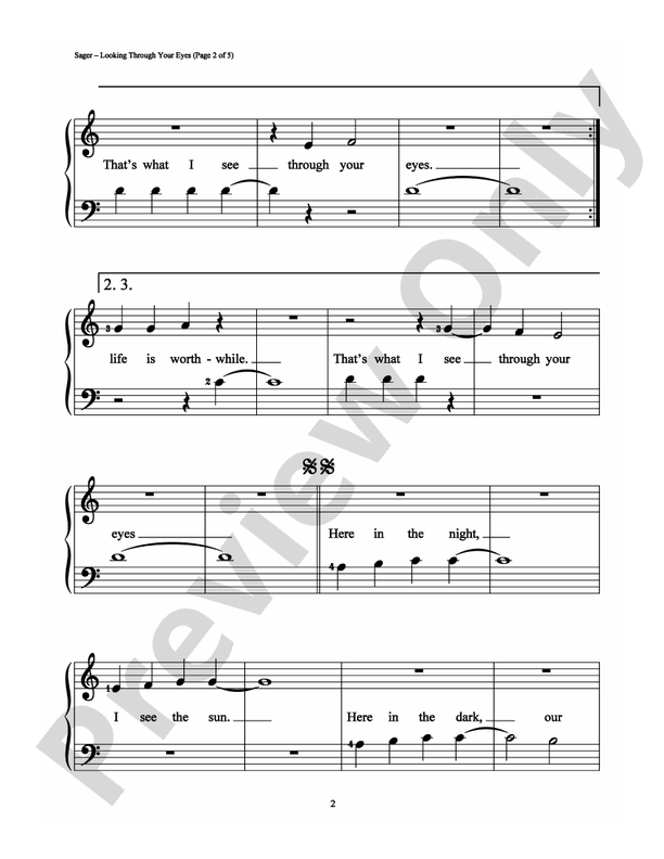 Looking Through Your Eyes - Arr. Richard Bradley (DSM-PS-0008071) - Easy Piano (Digital Download)