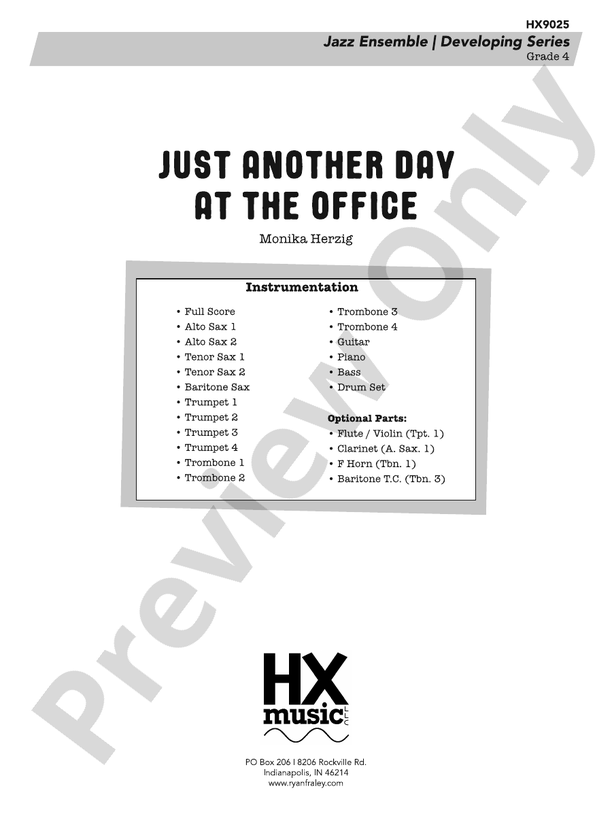Just Another Day at the Office – Jazz Ensemble Conductor Score & Parts (Digital Download)