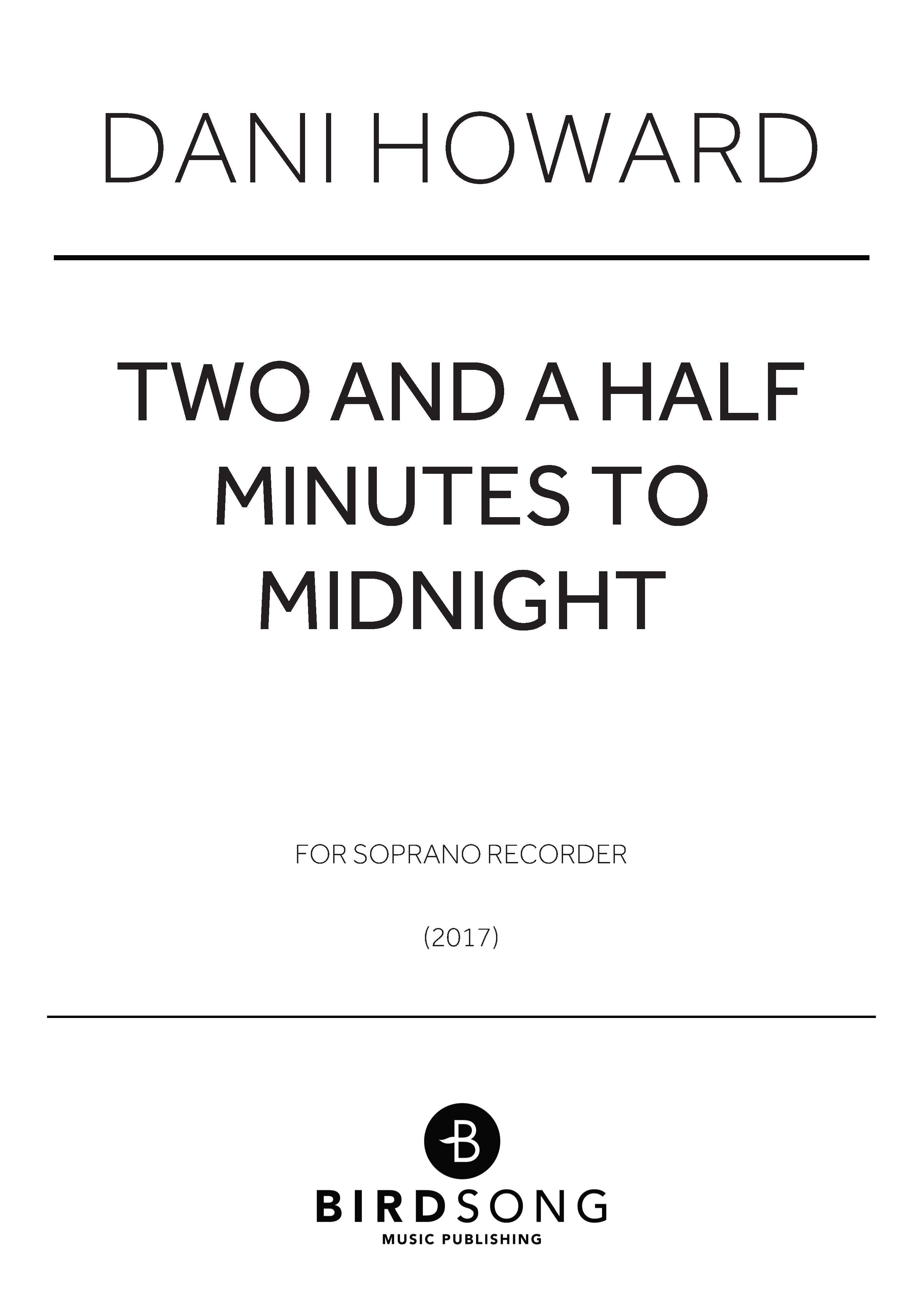 Two and a Half Minutes to Midnight - Dani Howard - Recorder (Digital Download)