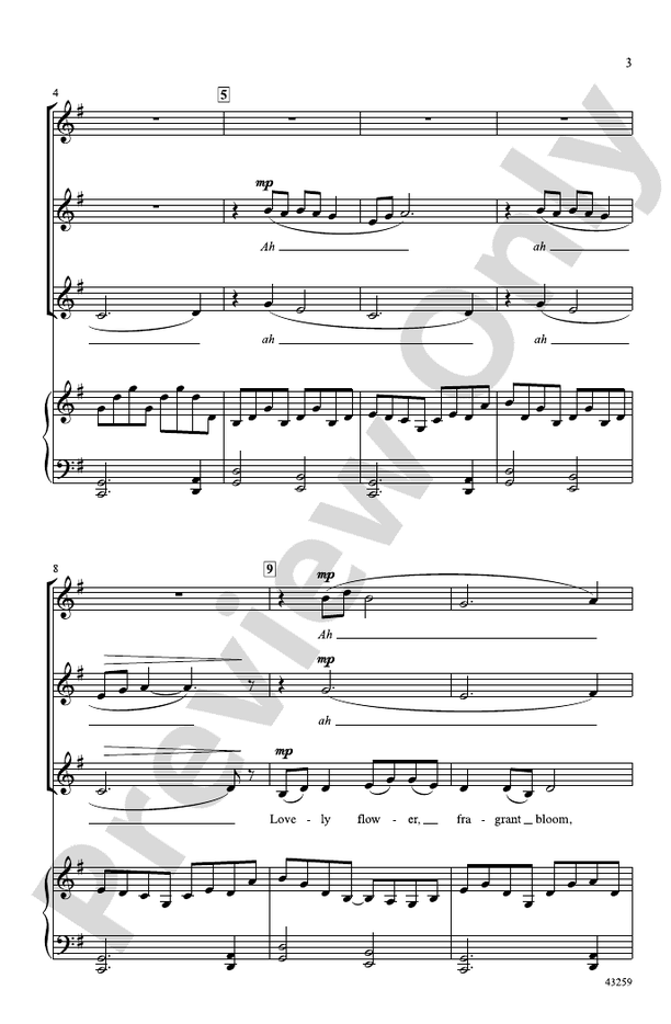 Jasmine Flower – SSA Choral Octavo - Digital Sheet Music Download (Digital Download)